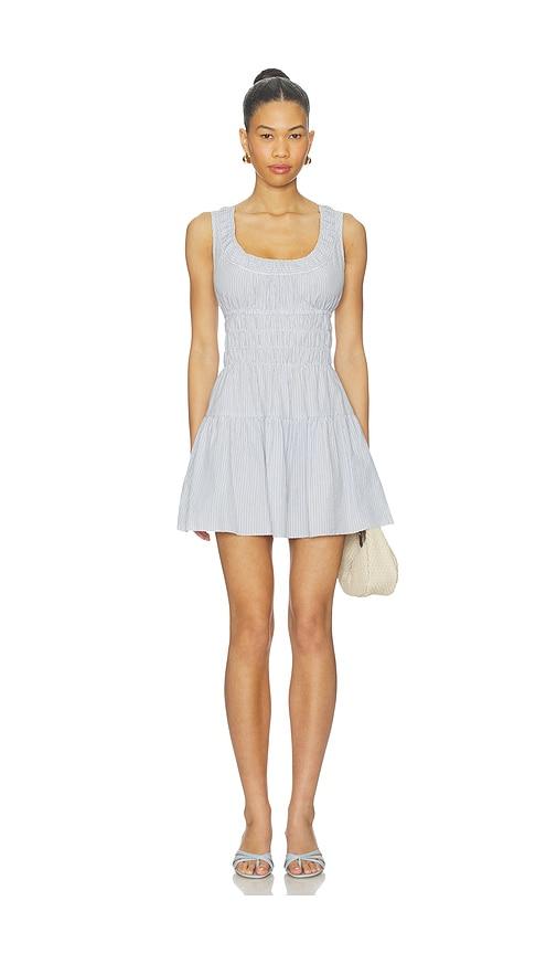 ciao lucia kala dress in white,blue.