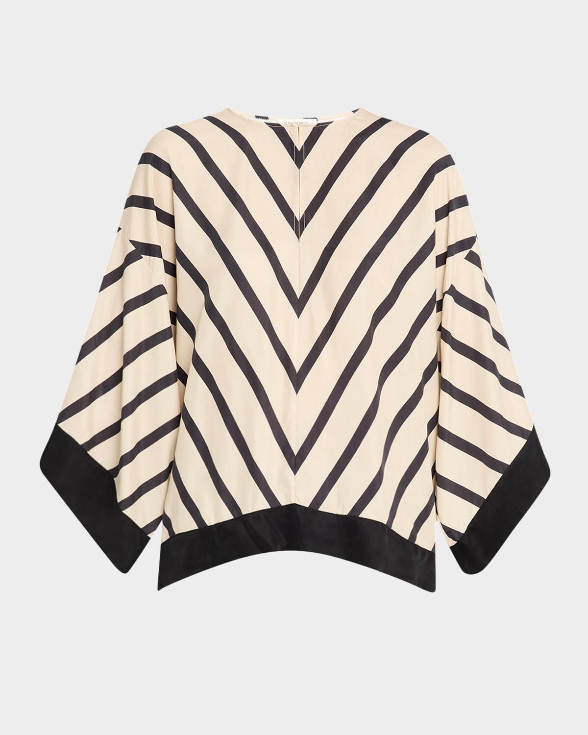 cicie oversized chevron striped blouse