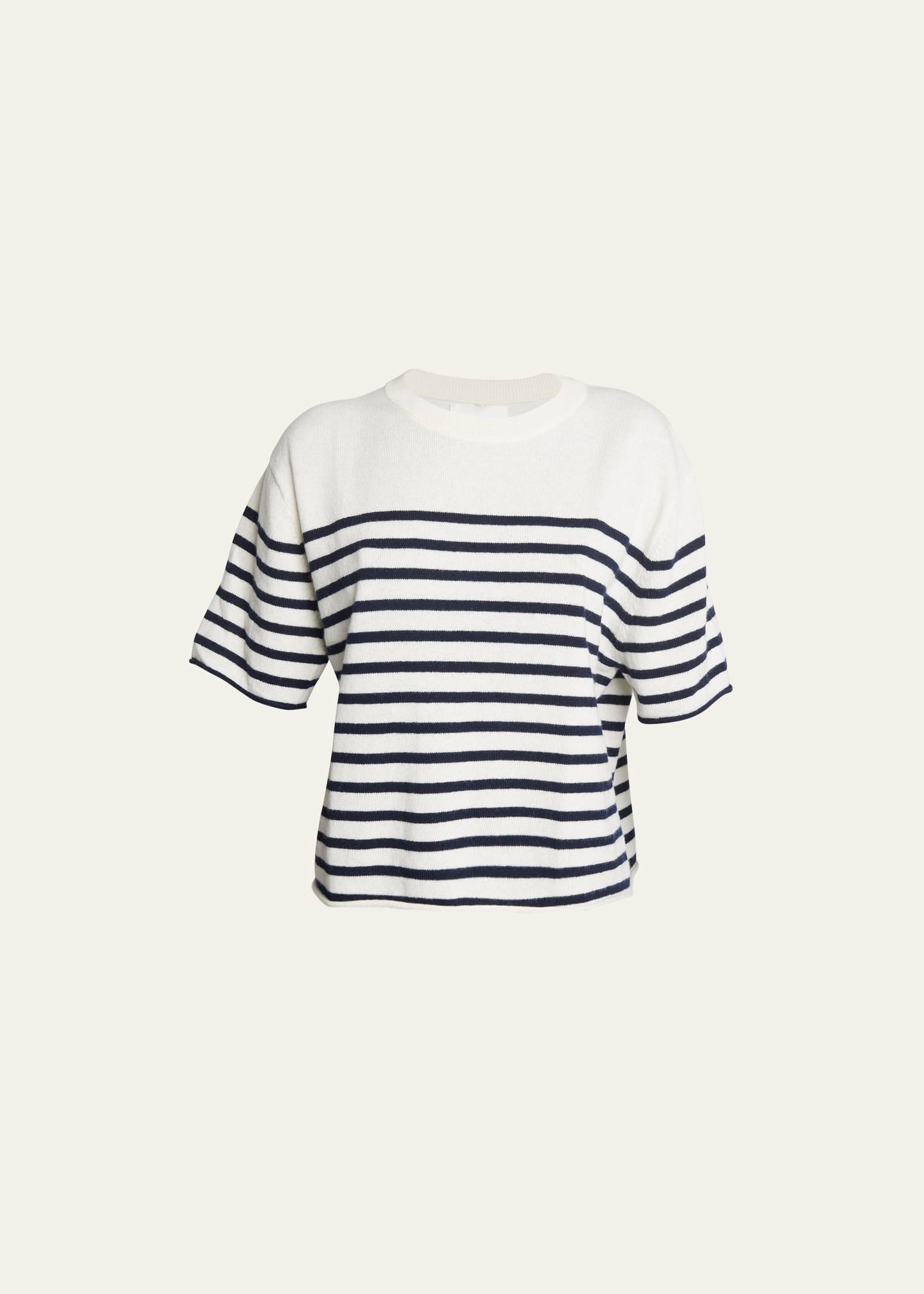 cila cashmere striped short-sleeve t-shirt