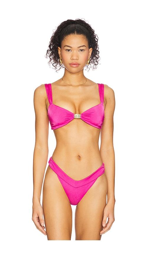 cin cin abyss bikini top in fuchsia.