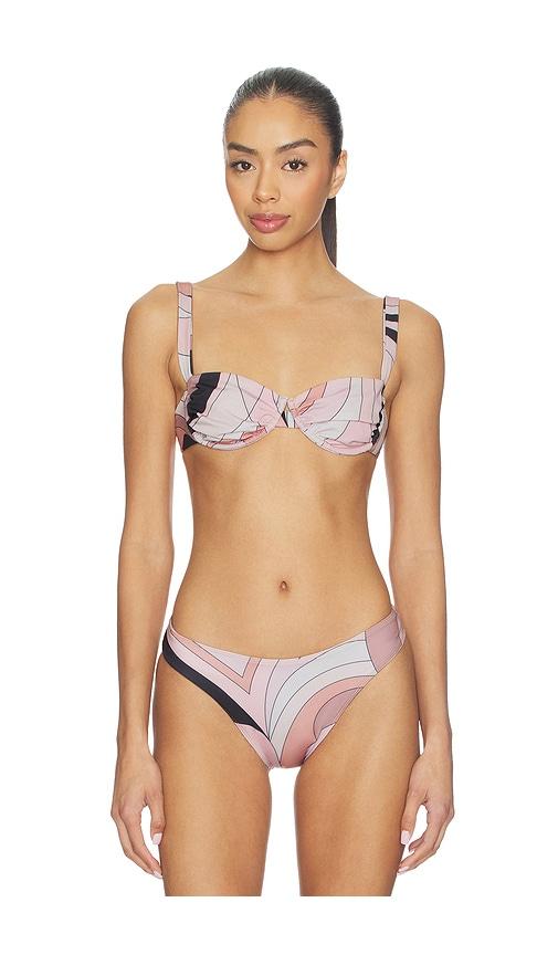 cin cin ariel ruched bra in blush,beige.