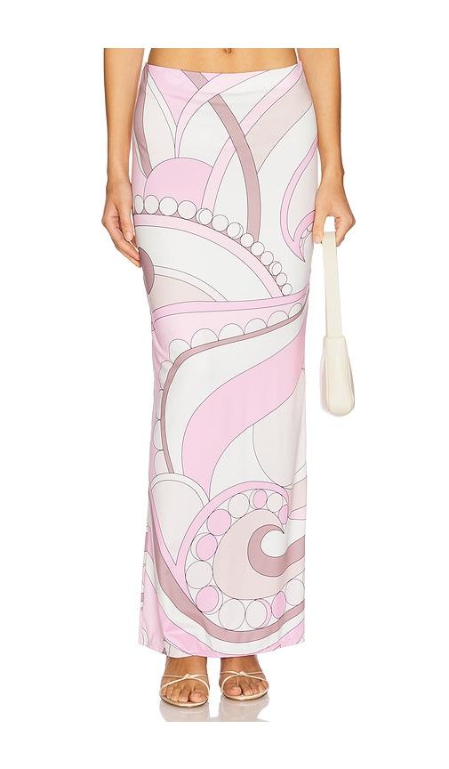 cin cin city maxi skirt in ivory,blush.
