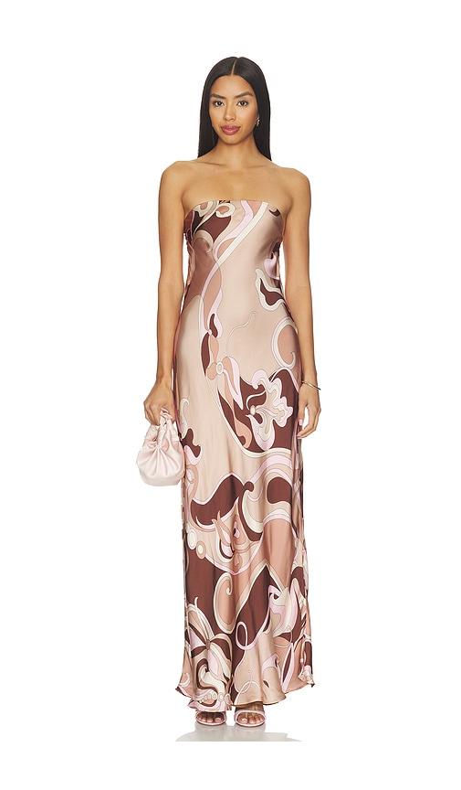 cin cin dutchess dress in brown.