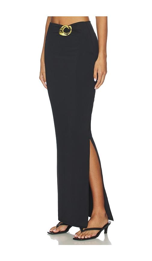 cin cin reverie halo maxi skirt in black.