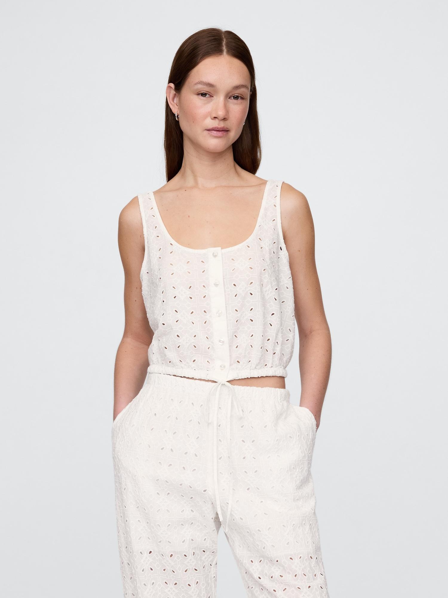 cinched-hem crop top