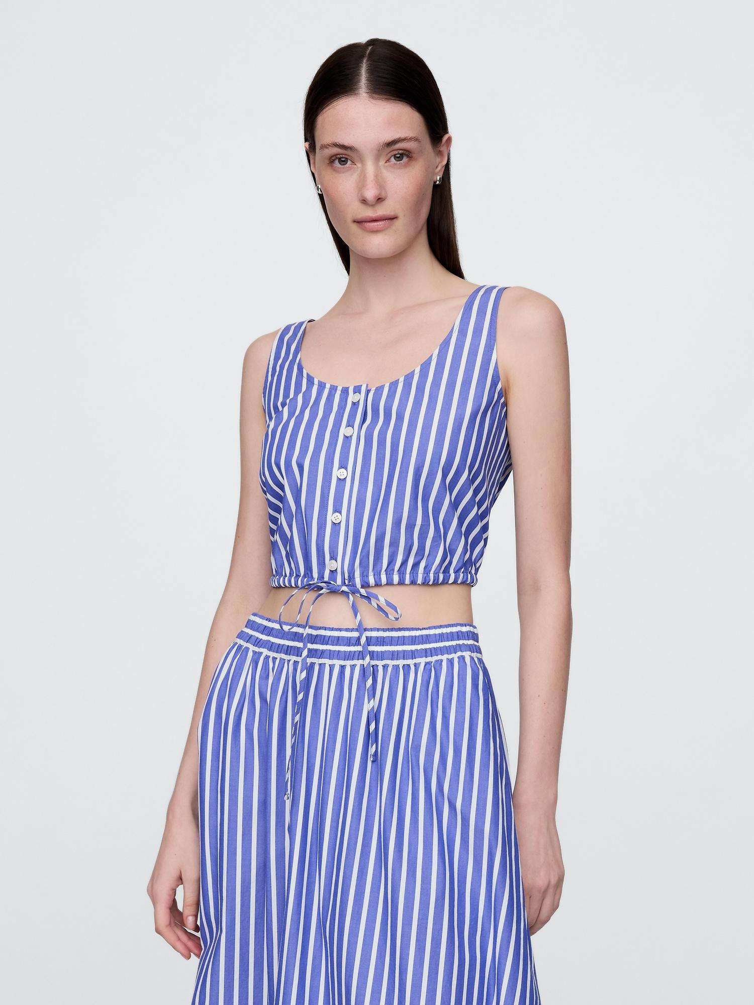 cinched-hem crop top