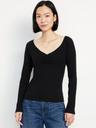 cinched rib-knit top