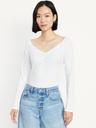 cinched rib-knit top