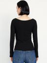cinched rib-knit top