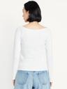 cinched rib-knit top