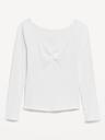 cinched rib-knit top