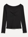 cinched rib-knit top