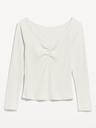 cinched rib-knit top