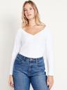 cinched rib-knit top