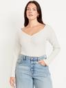 cinched rib-knit top
