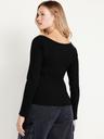 cinched rib-knit top