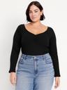 cinched rib-knit top