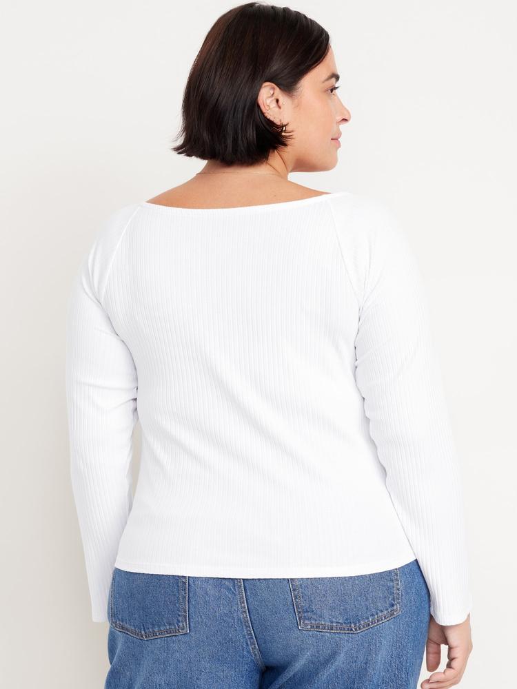 cinched rib-knit top