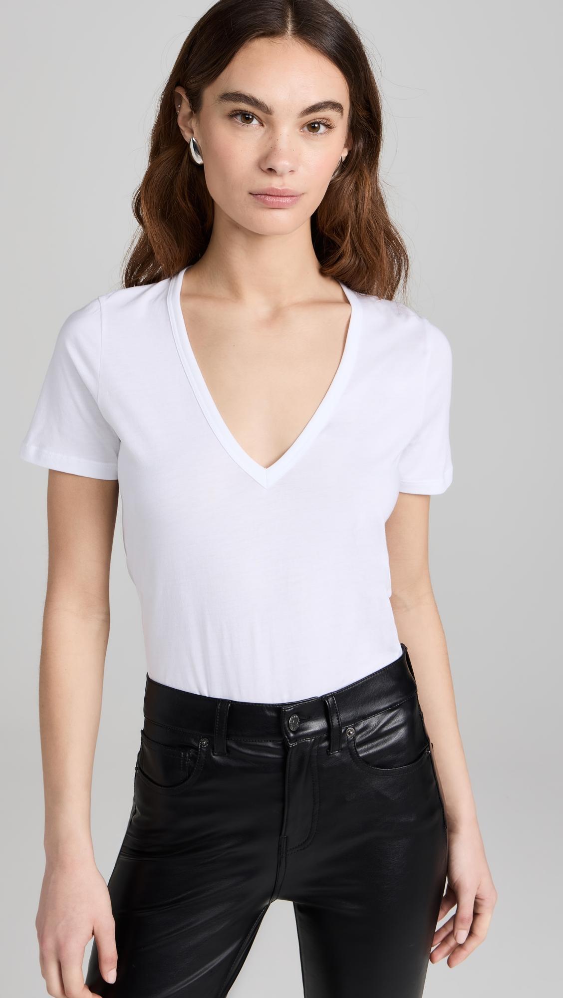 cindy v neck high low tee