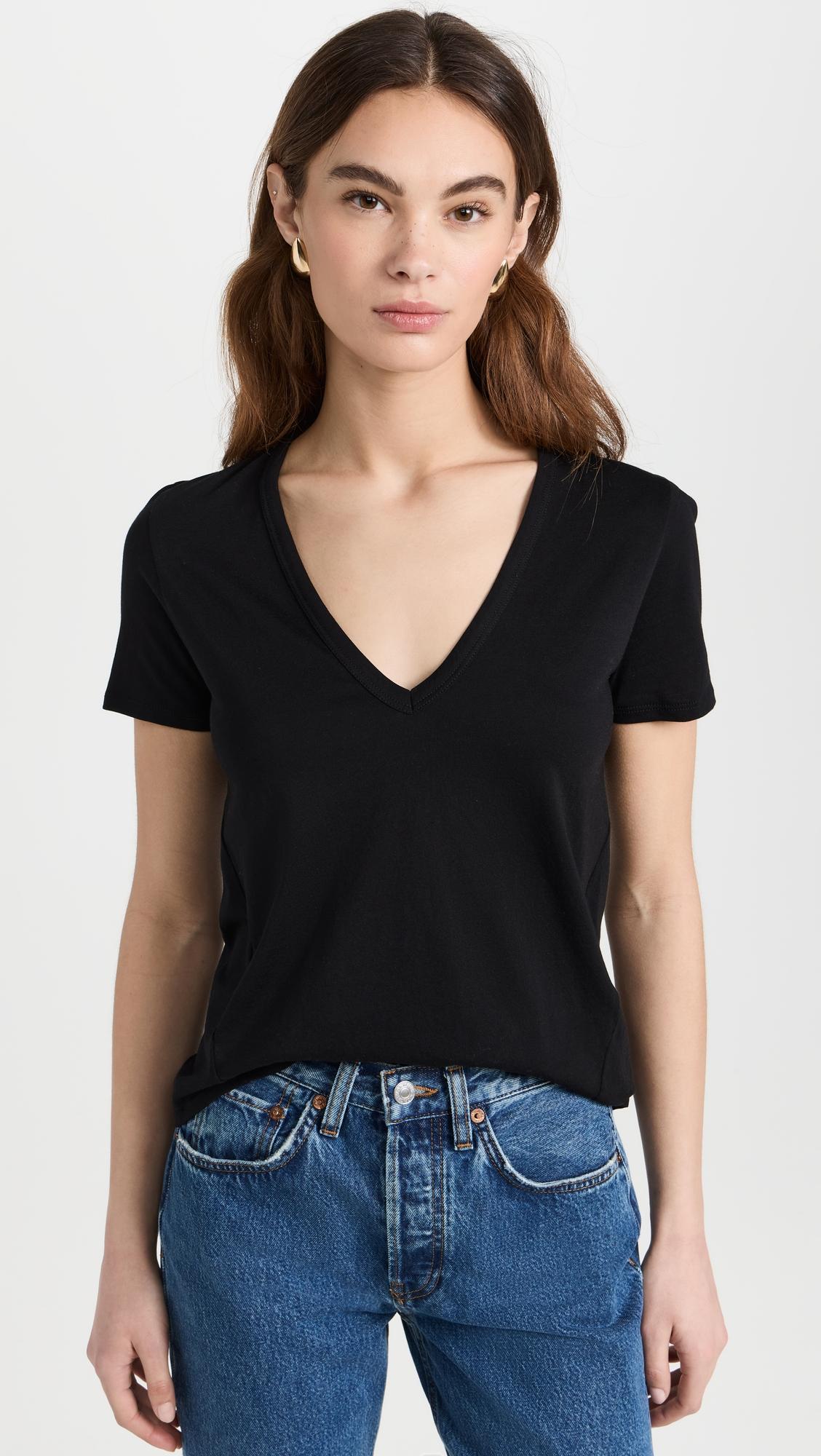 cindy v neck high low tee