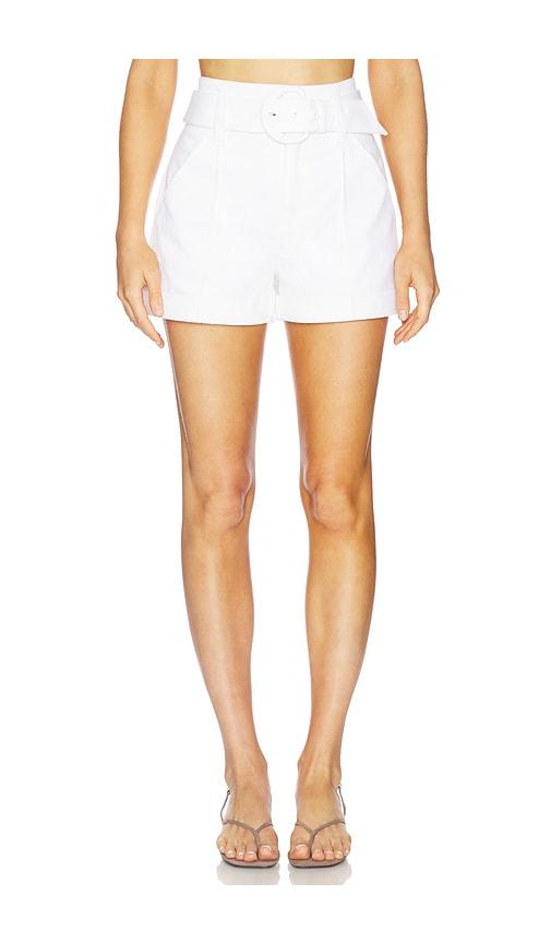 cinq a sept denim aldi short in white.