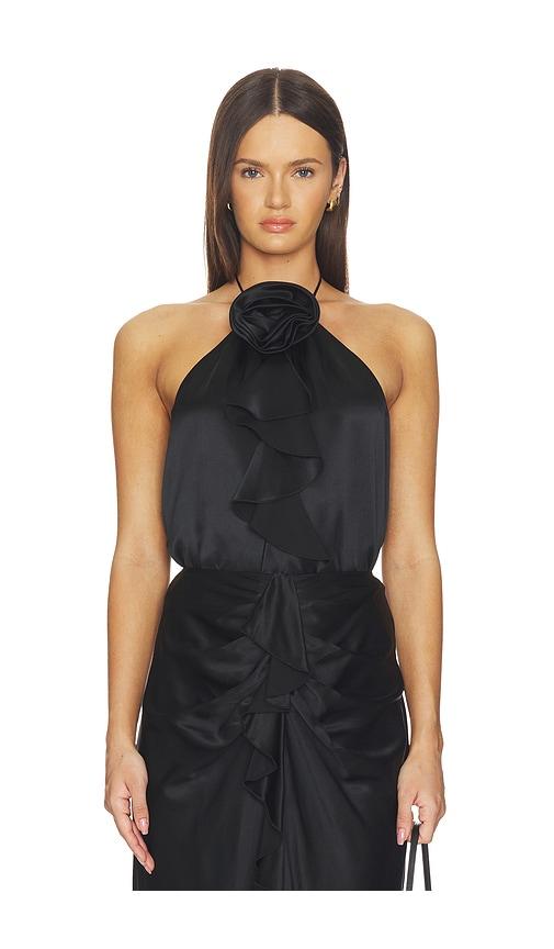 cinq a sept hallie top in black.