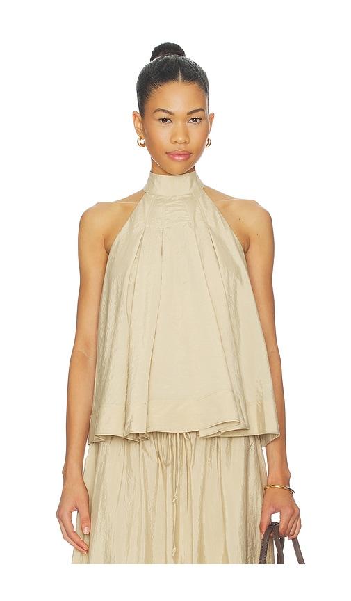 cinq a sept jagger top in beige.