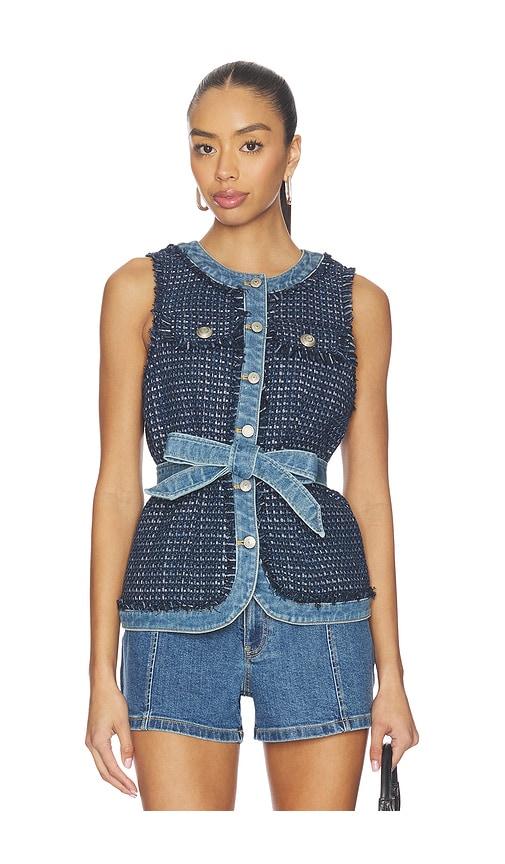cinq a sept joans vest in blue.