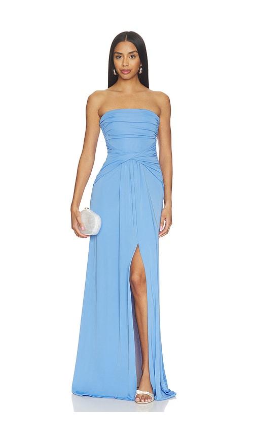 cinq a sept olena gown in blue.