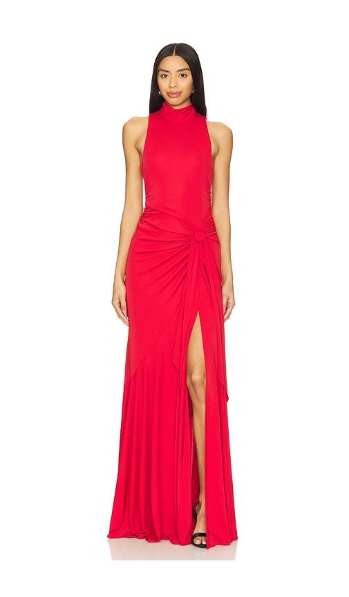 cinq a sept rori gown in red.