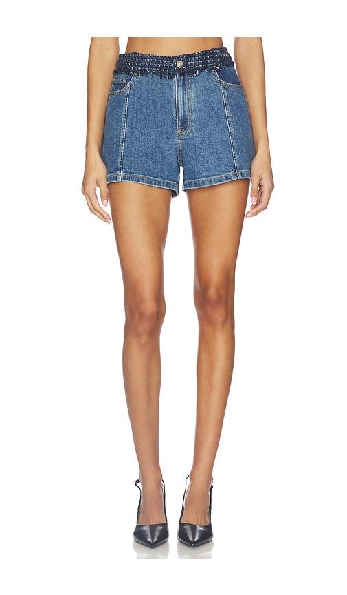 cinq a sept vinny short in blue.