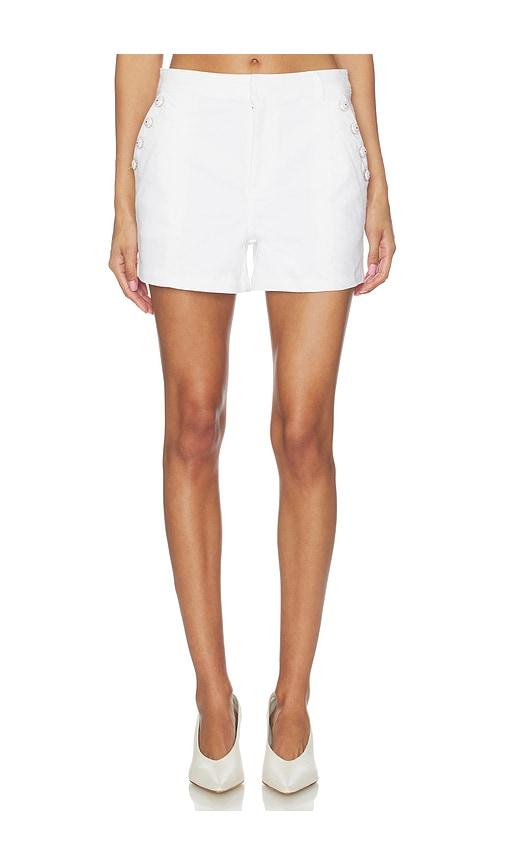 cinq a sept white denim susie short in white.