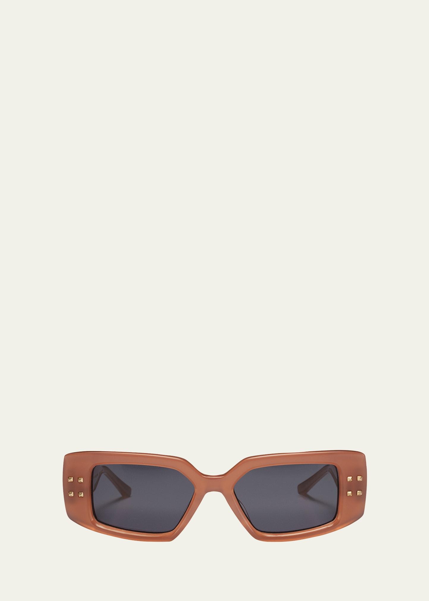 cinque rectangle acetate & titanium sunglasses