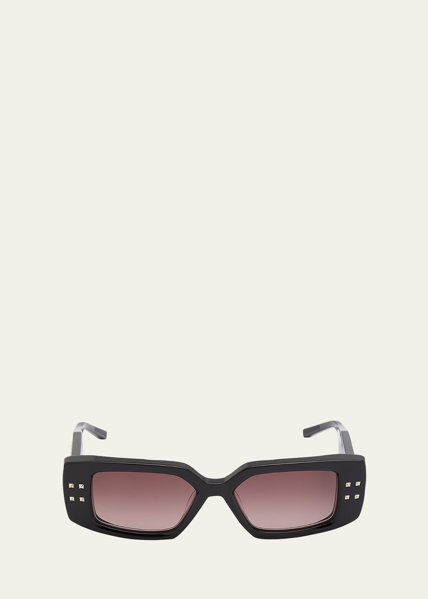 cinque rectangle acetate & titanium sunglasses