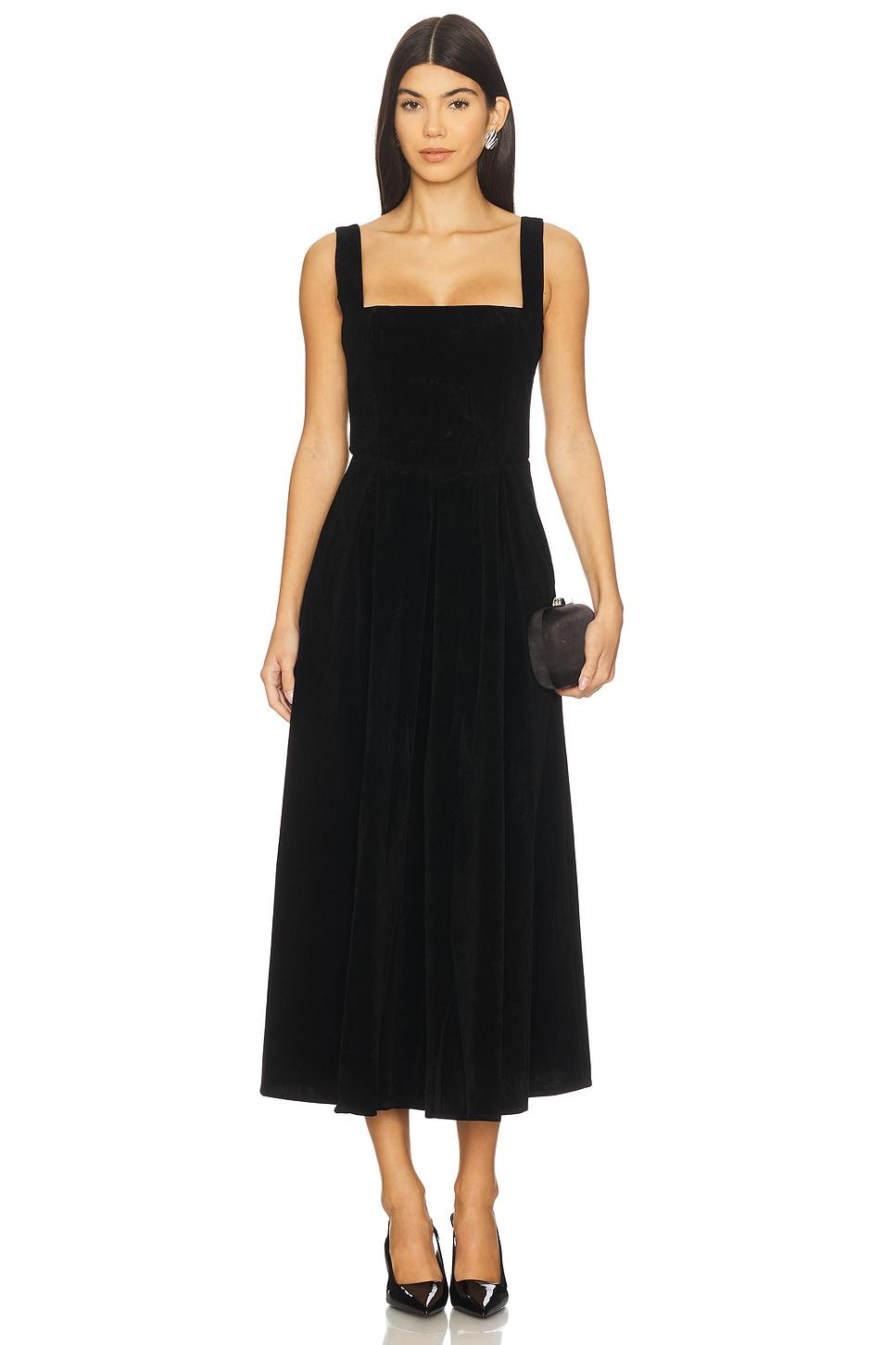 cinthia velvet midi dress