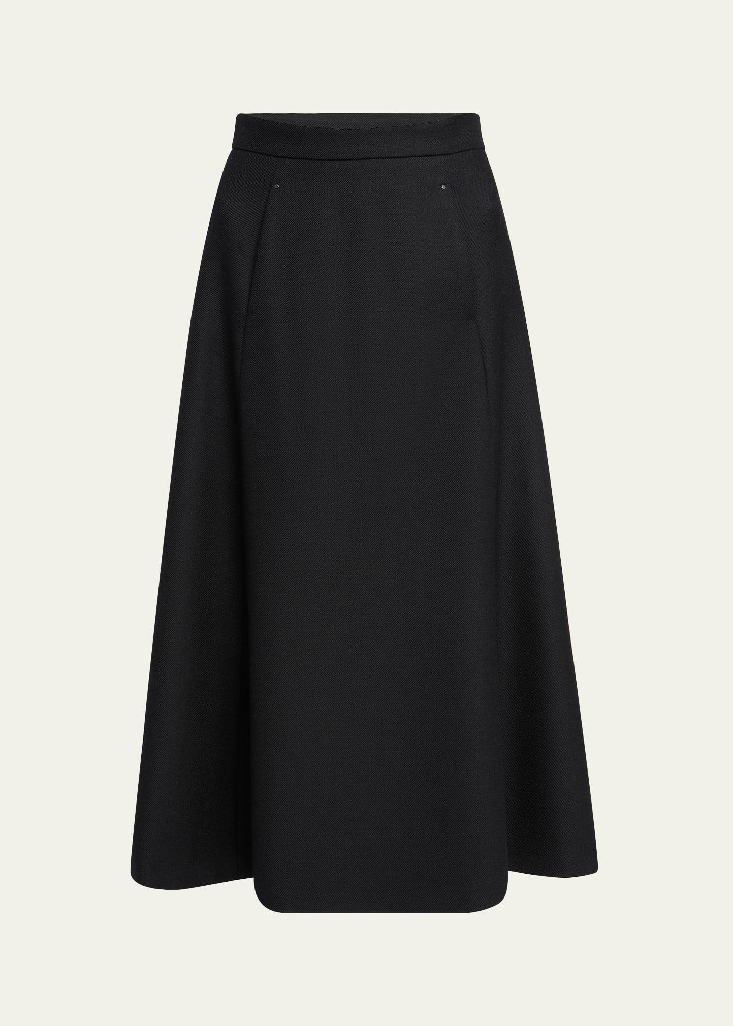 circle-cut wool midi skirt