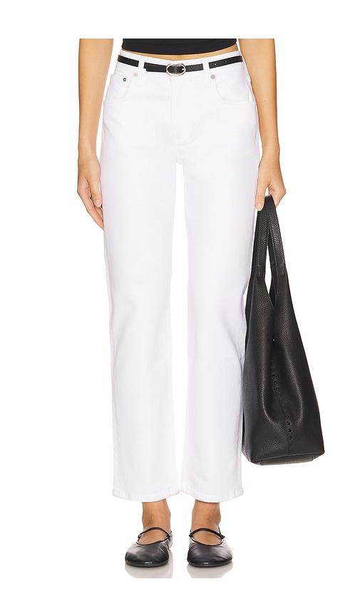 citizens of humanity anissa low rise straight jeans in white.