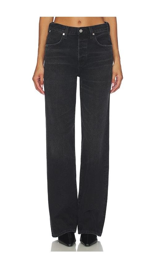 citizens of humanity annina straight leg jeans in black.