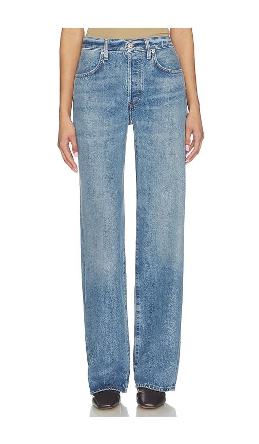 citizens of humanity annina straight leg jeans in blue.