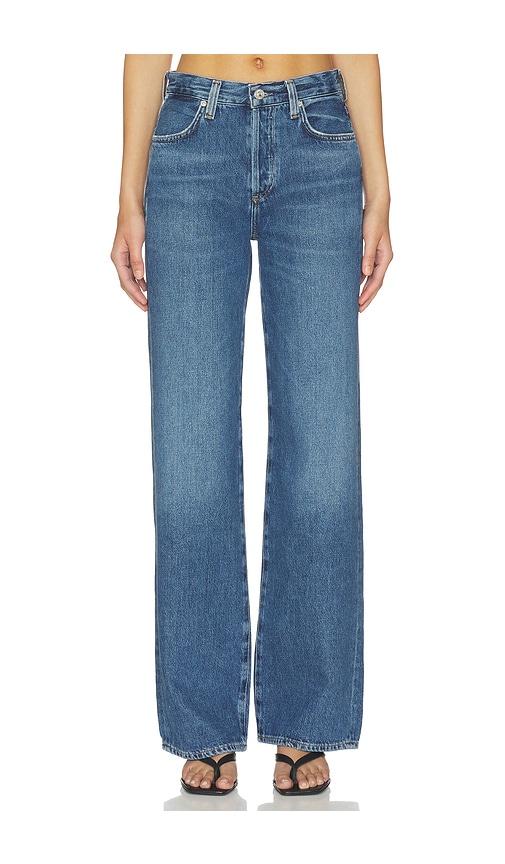 citizens of humanity annina straight leg jeans in blue.