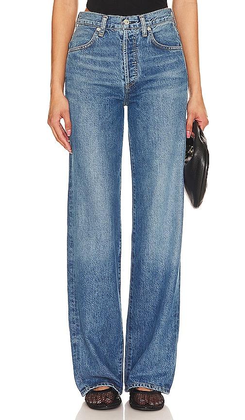 citizens of humanity annina wide leg jeans in denim-medium.