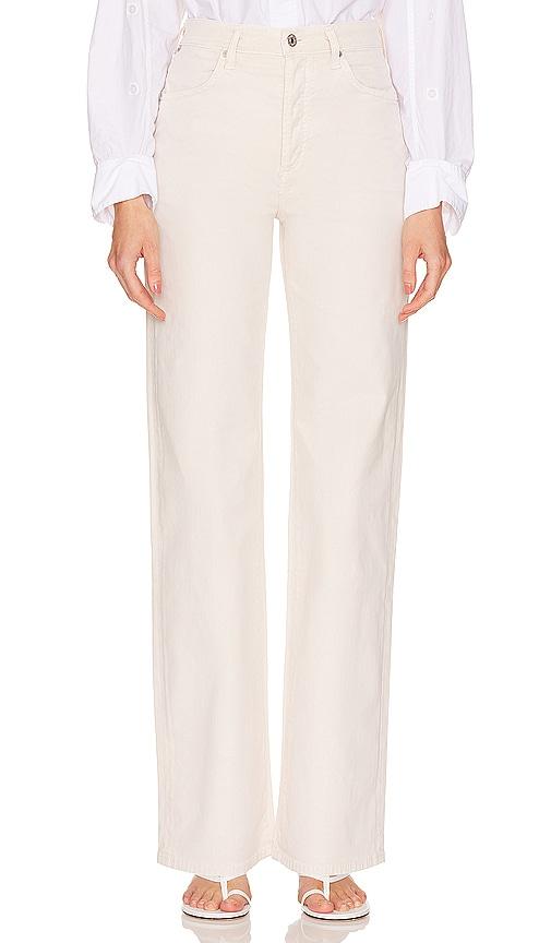 citizens of humanity annina wide leg jeans in ivory.