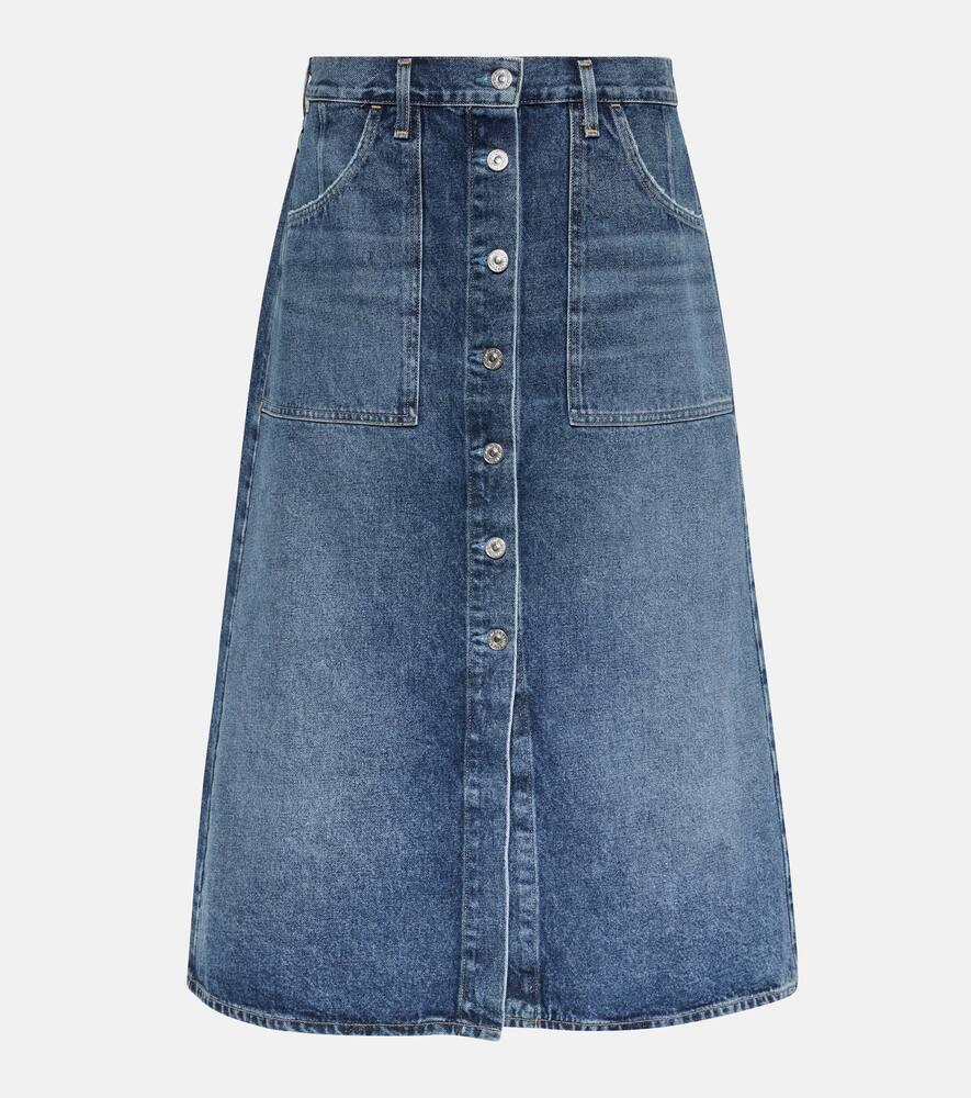 citizens of humanity anouk denim midi skirt
