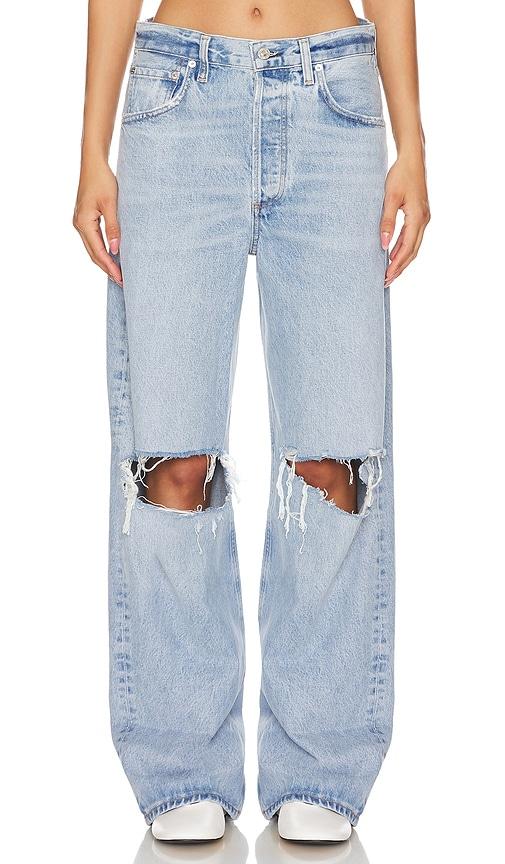 citizens of humanity ayla baggy jeans in blue.