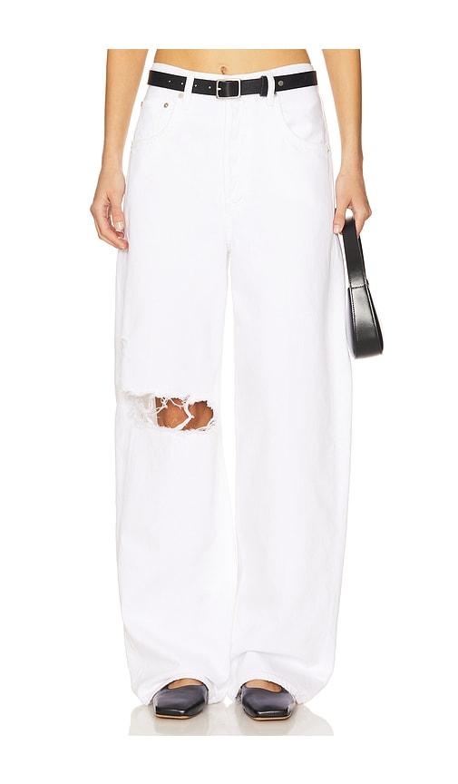 citizens of humanity ayla baggy jeans in white.