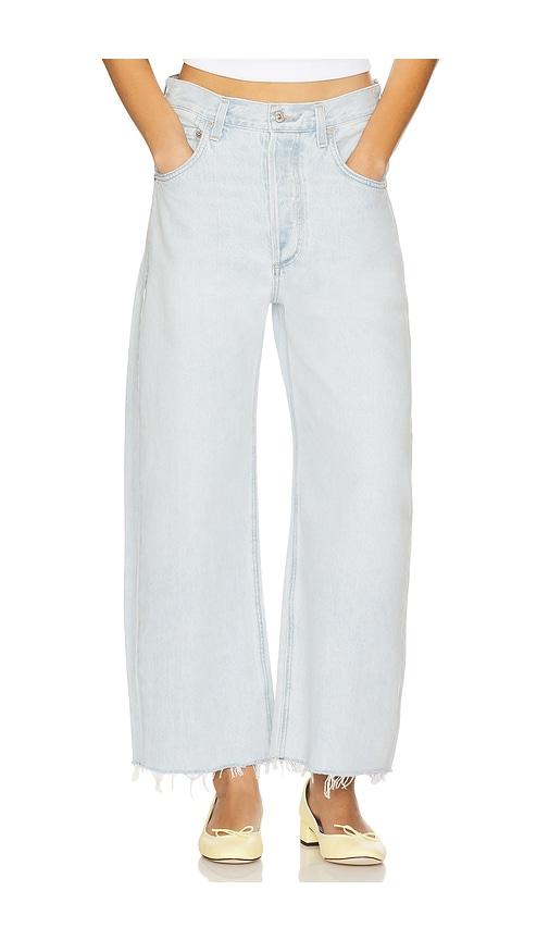 citizens of humanity ayla undone hem crop jeans in blue.
