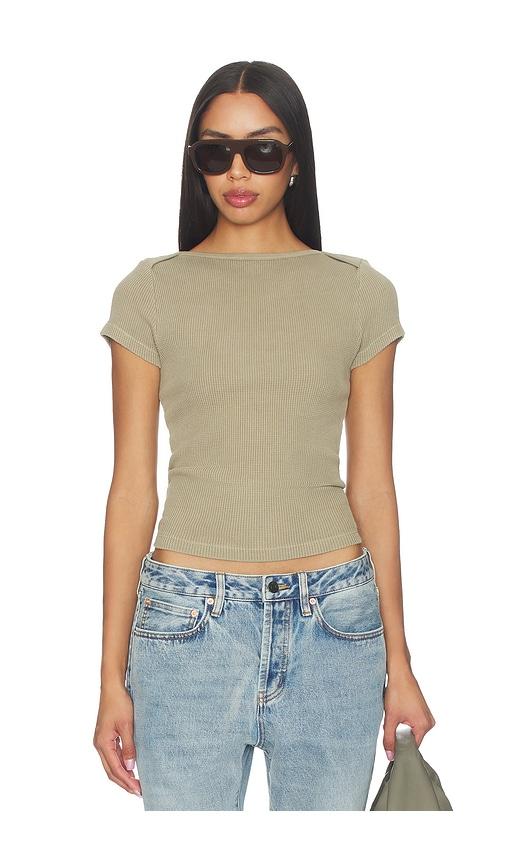 citizens of humanity baby waffle tee in taupe.