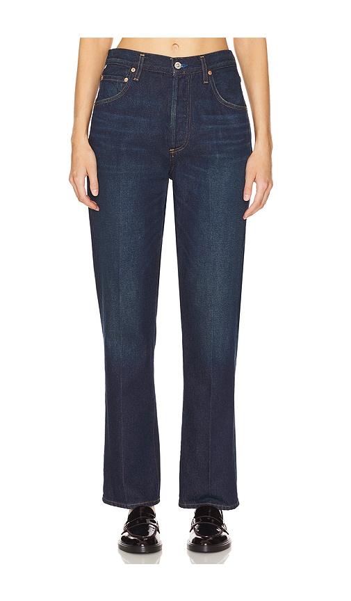 citizens of humanity baretta relaxed straight jeans in denim-dark.