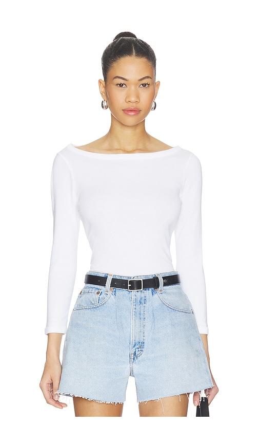 citizens of humanity boat neck slim tee in white.
