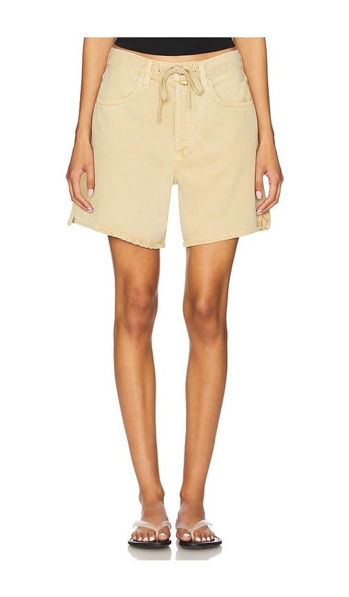 citizens of humanity brynn drawstring short in tan.